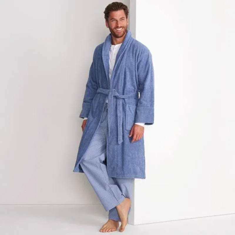 Men's Lands' End Calf-Length Turkish Terry Robe