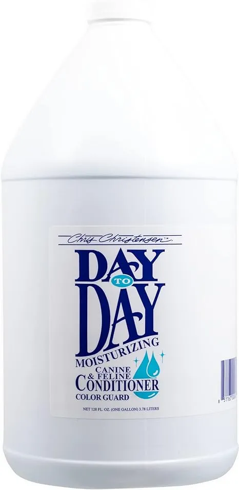 Chris Christensen Day to Day Ultra Concentrated Dog Conditioner, Makes up to 8 Bottles, Groom Like a Professional, Moisturizing, All Coat Types, for Daily Use, Made in USA, 1gal