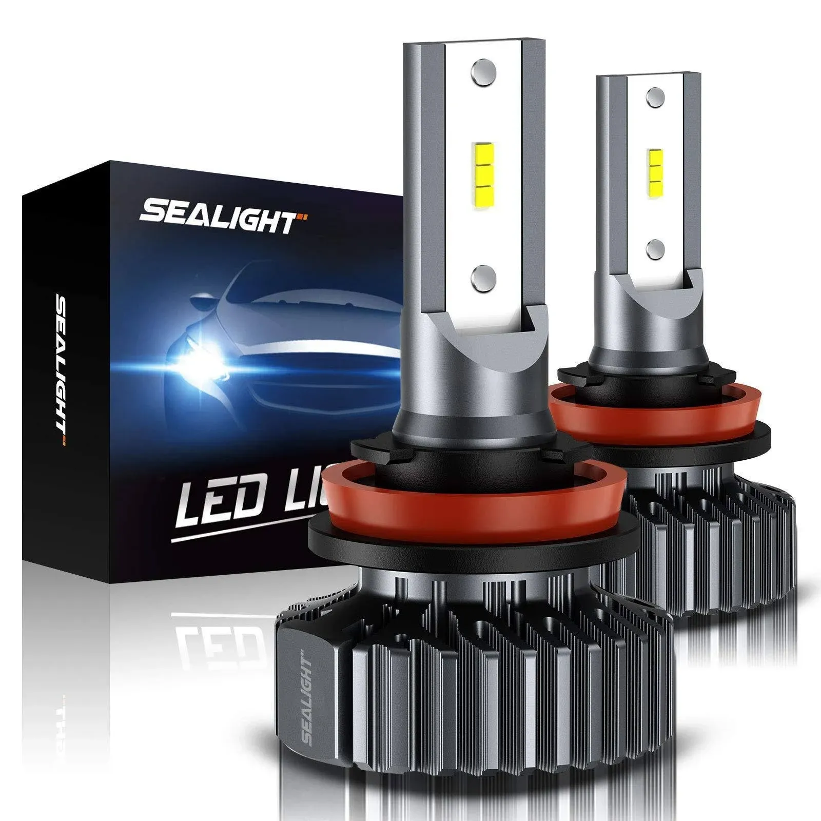 US 2x SEALIGHT ‎H11/H8/H9 6500K 60W Super White Low Beam LED Headlight Bulbs