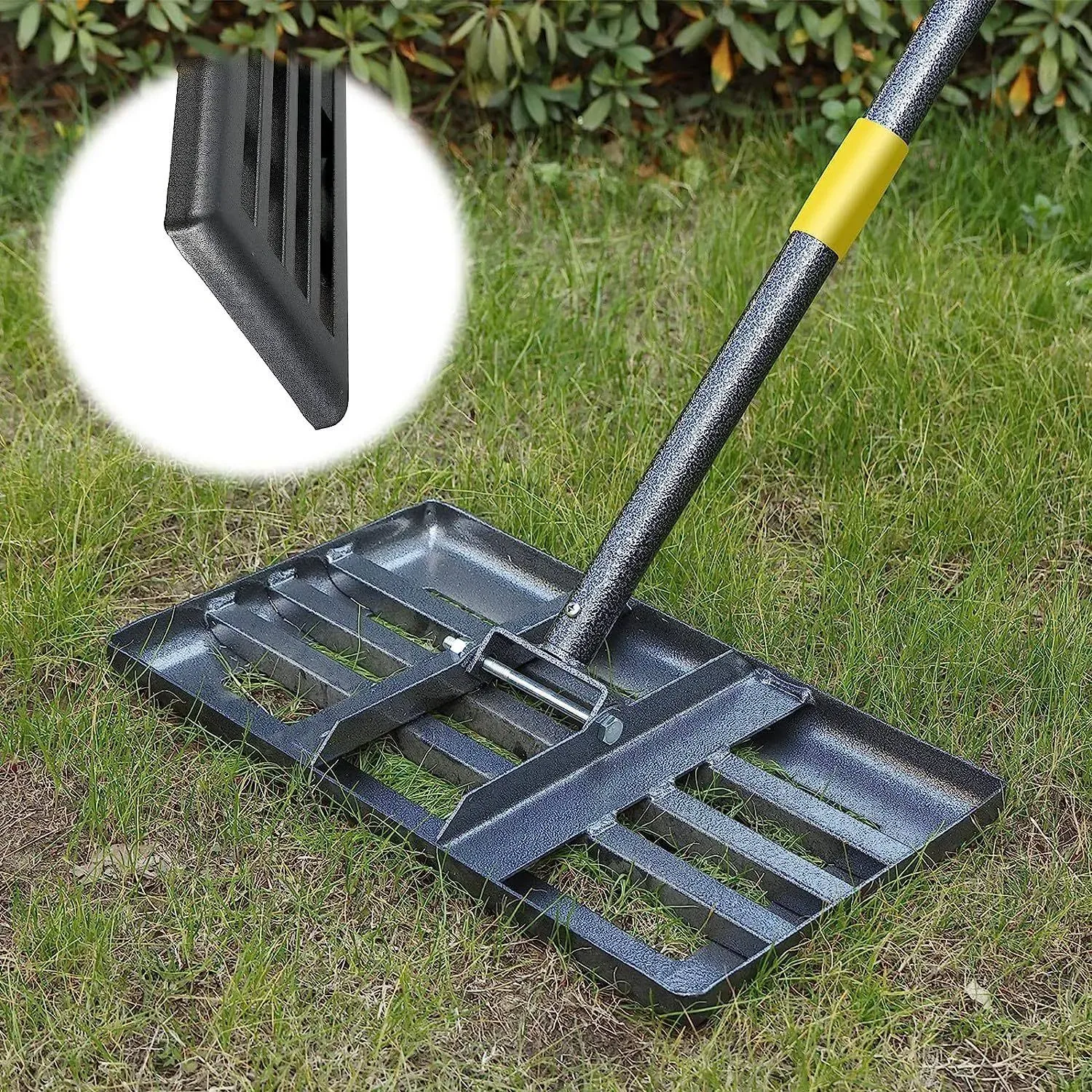 Lawn Leveling Rake with Smooth Eadge,Heavy Duty 17"x10" Lawn Leveling RakeWith 6