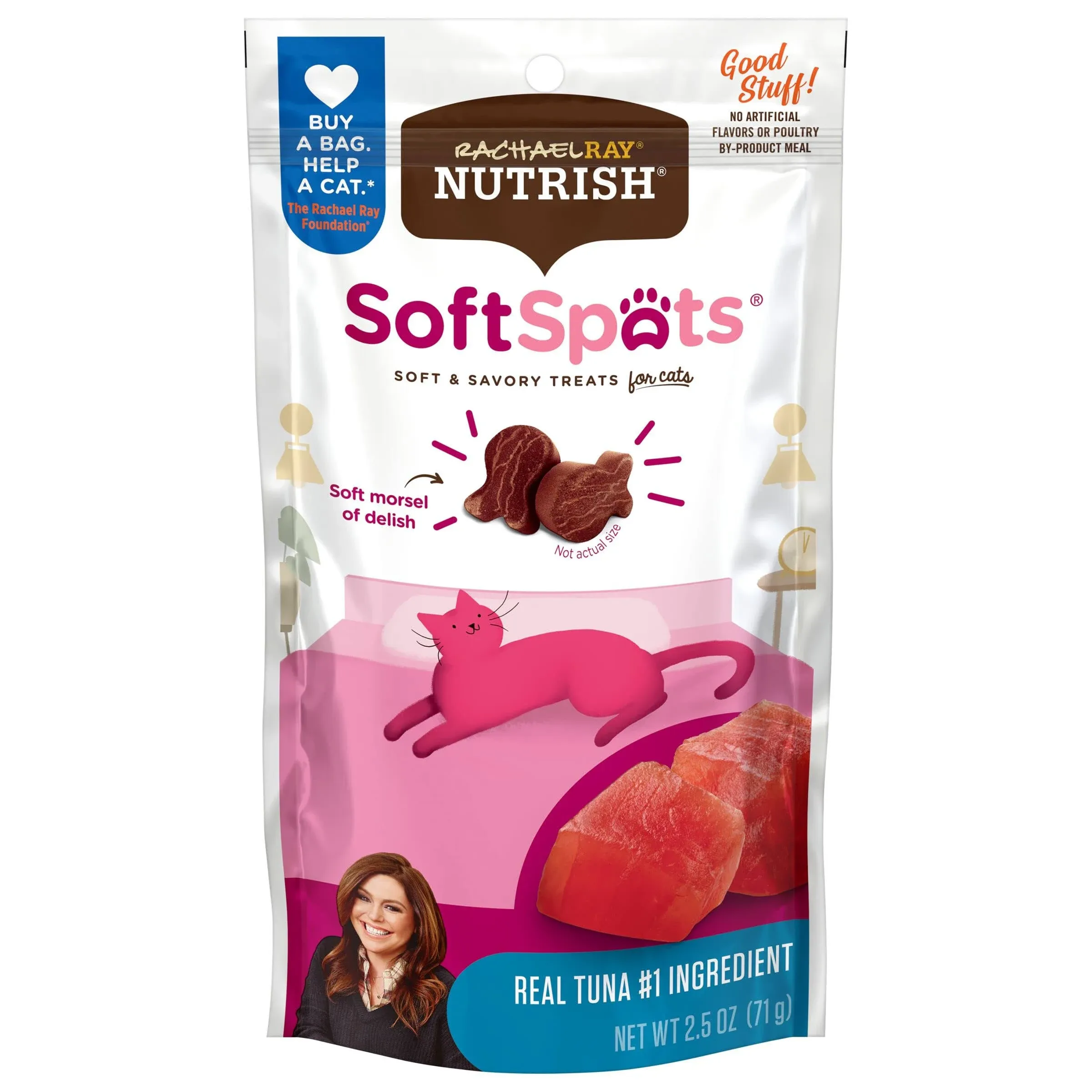 Nutrish Rachael Ray Soft Spots Cat Treats, Tuna, 2.5 Ounce (Pack of 12)