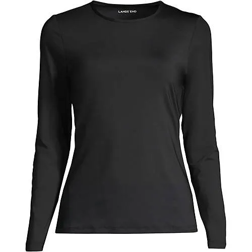 Women's Crew Neck Long Sleeve Rash Guard UPF 50 Sun Protection Modest Swim Tee