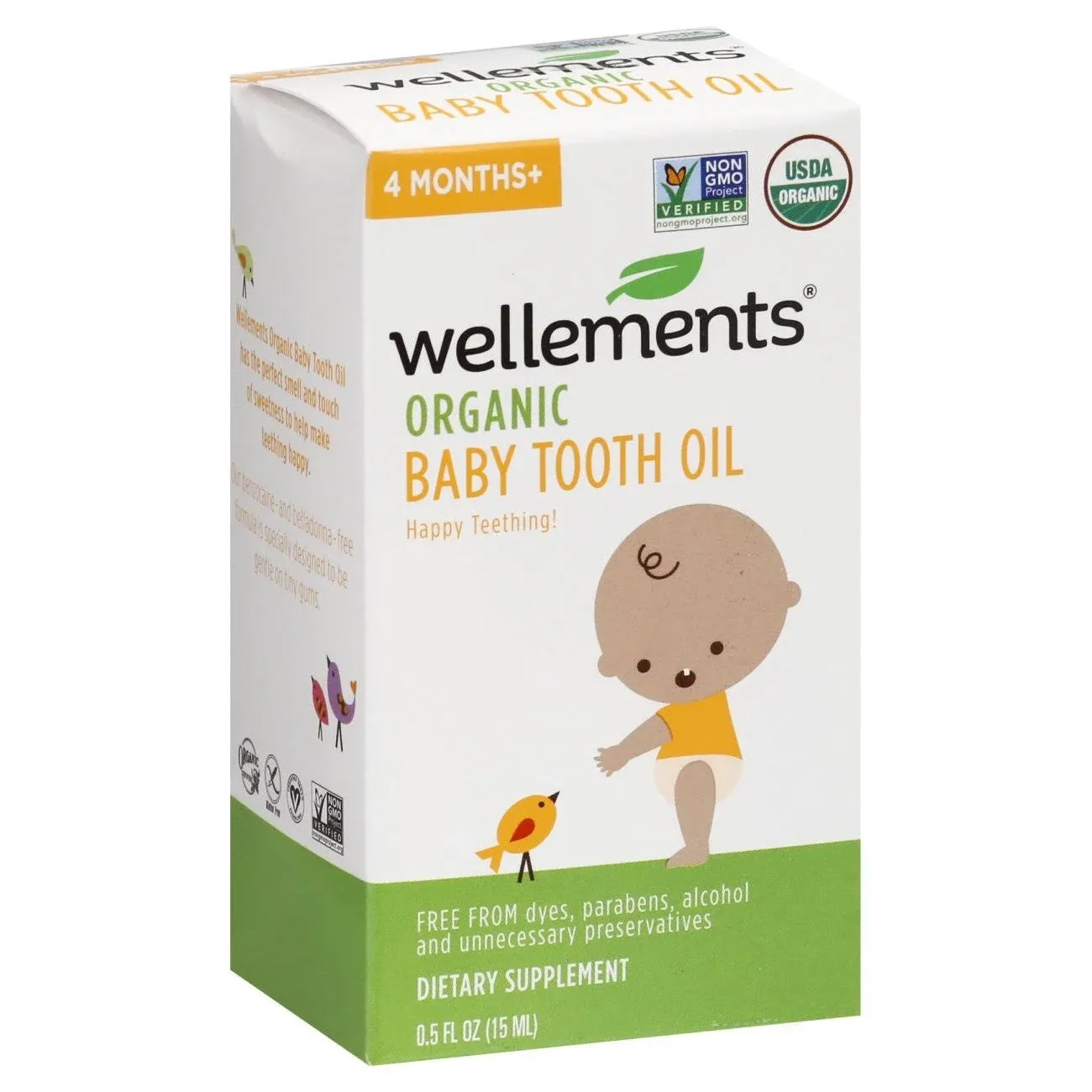 Wellements Organic Baby Tooth Oil - 0.5 oz