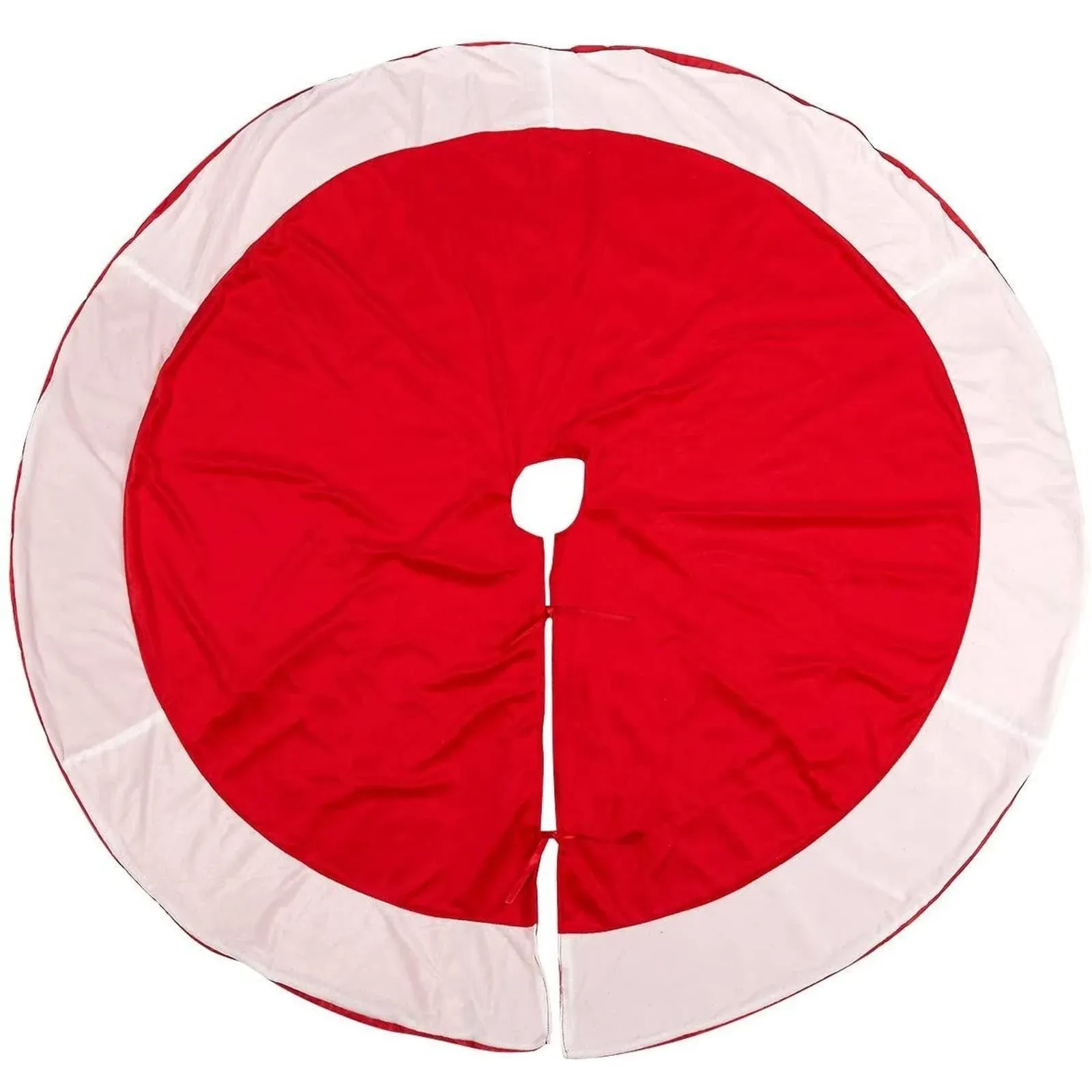 Juvale Red and White Velvet Christmas Tree Skirt