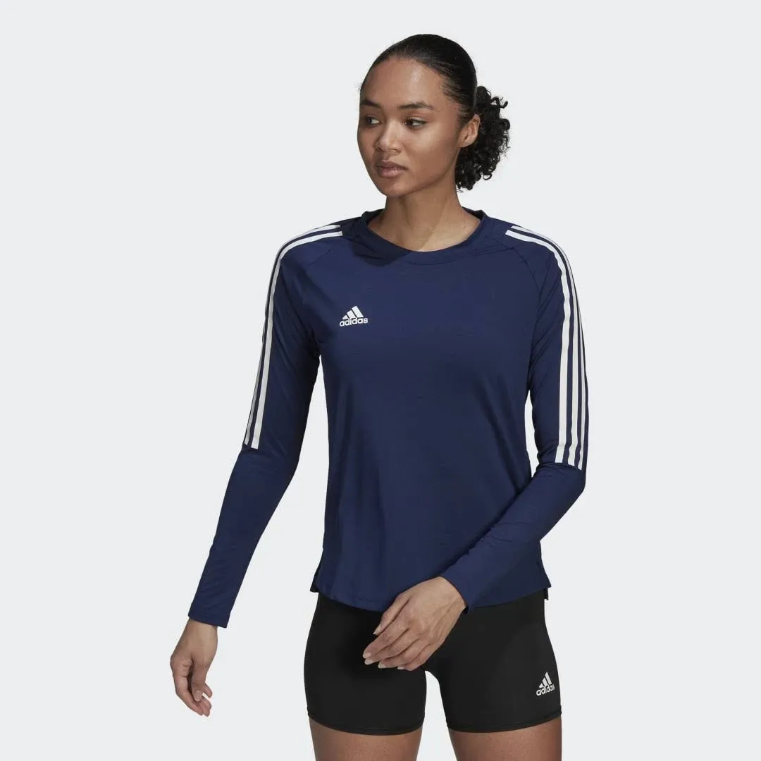 Adidas Women's Hilo Long Sleeve Volleyball Jersey, Team Navy Blue 2/White / M