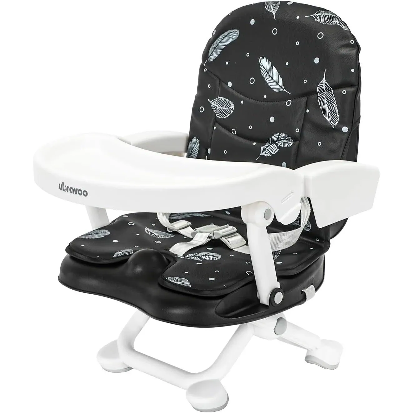 Baby Booster Seat for Dining Table with Removable Tray &amp; Cushion, 3In1 Portable 