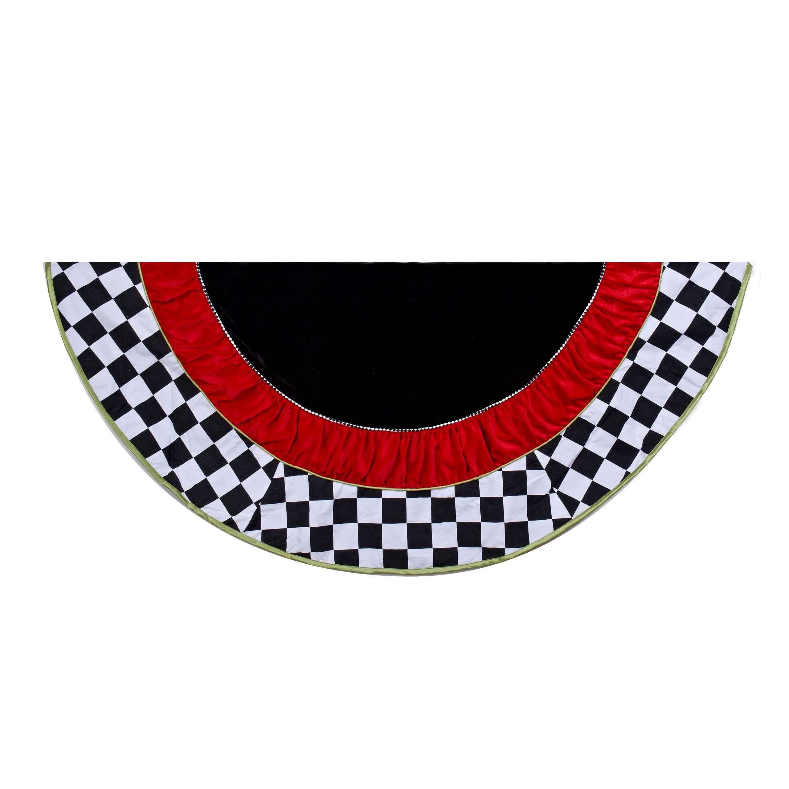 Kurt Adler 52" Black and White Checkered Tree Skirt