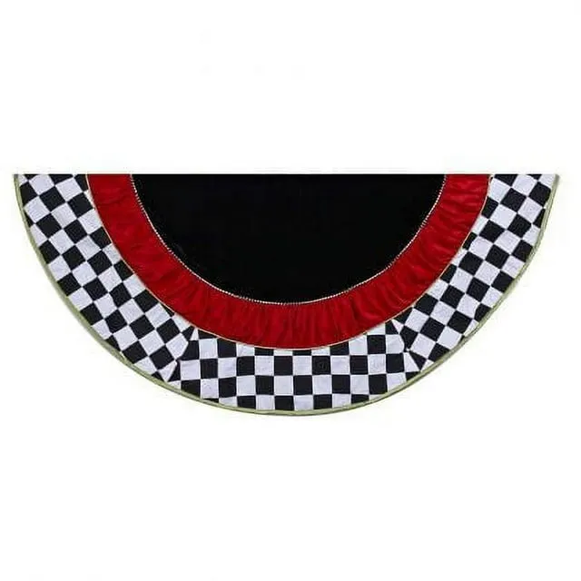 Kurt Adler 52" Black and White Checkered Tree Skirt