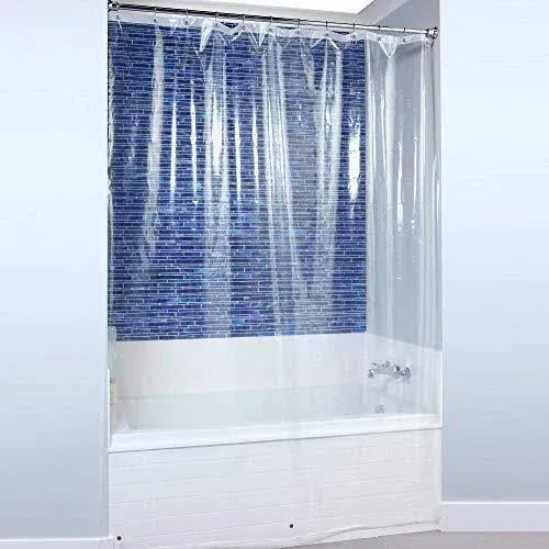 SlipX Solutions 72 in. x 96 in. Mildew Resistant Floor to Ceiling Peva Shower ...