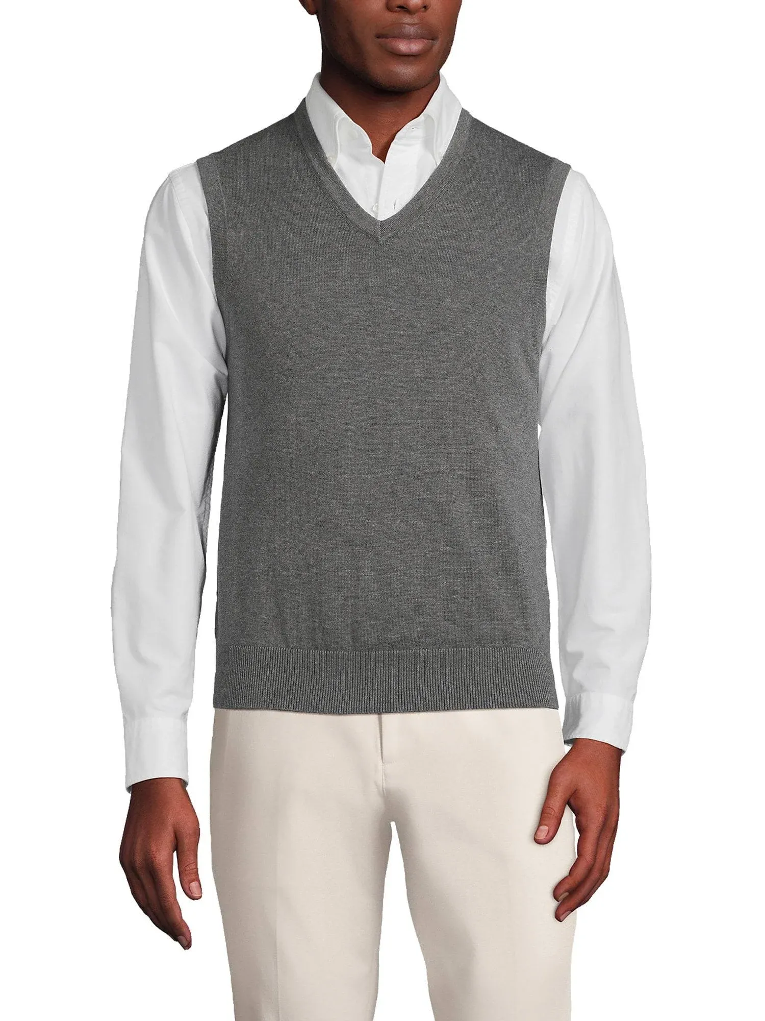 Big & Tall Lands' End Fine-Gauge Supima Cotton Sweater Vest