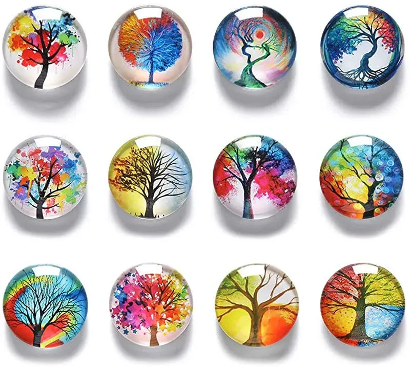 12 Pcs 3D Crystal Glass Fridge Magnets Refrigerator Stickers Home Decor