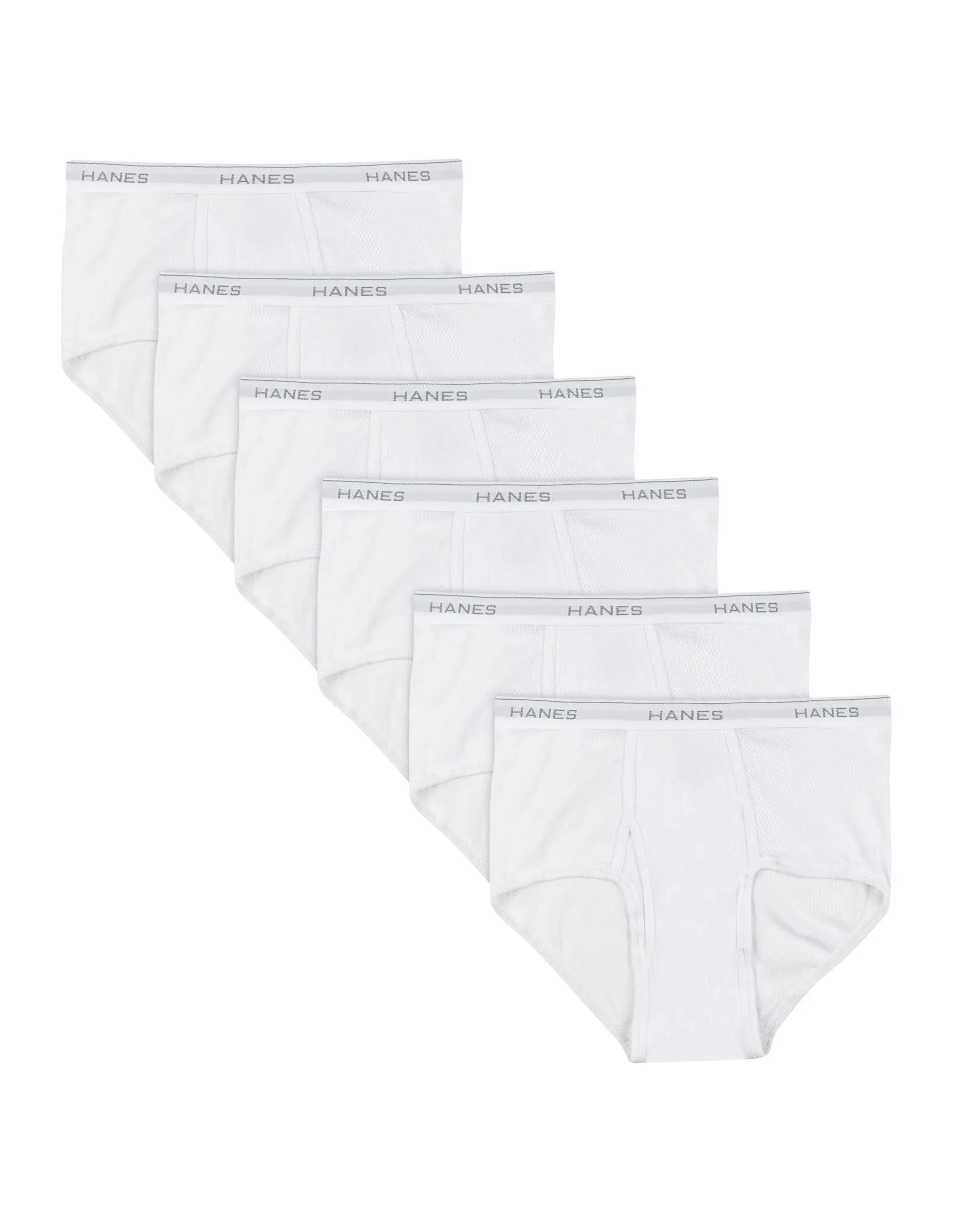 Hanes Men's Tagless Briefs 6-Pack - White Large