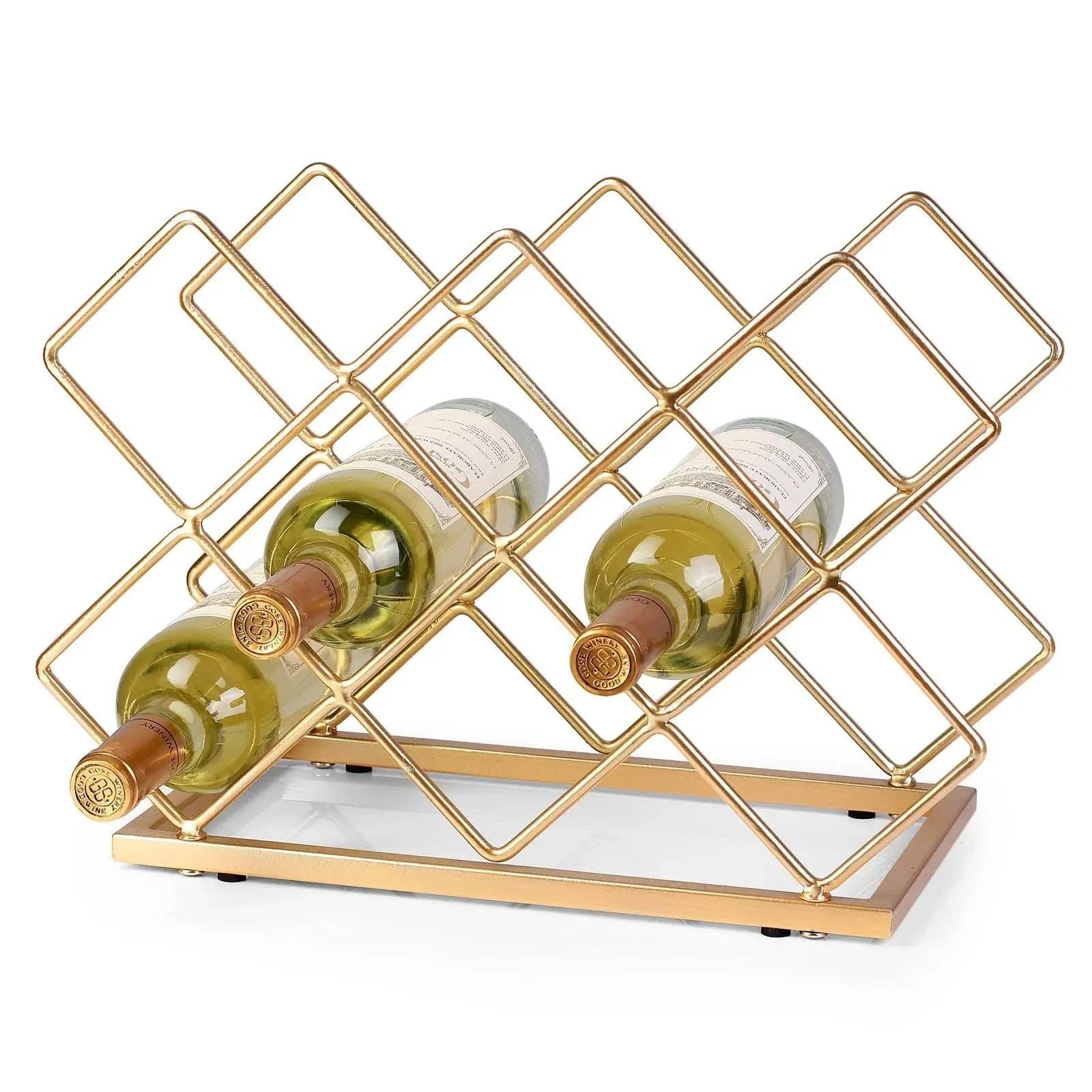 Drincarier Countertop Wine Rack - 10 Bottle Freestanding Modern Gold C--gold 