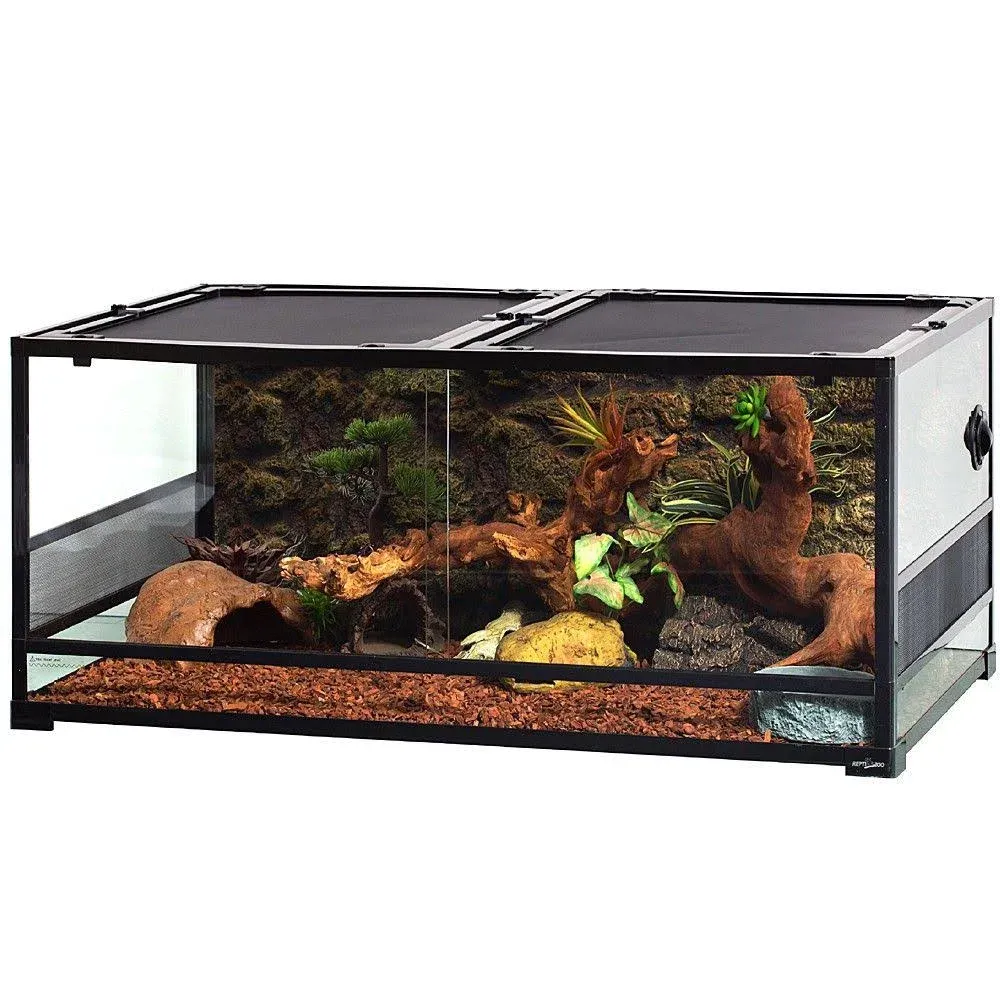 Repti Zoo 85 Gallon Reptile Glass Terrarium, 48" x 24" x 18" Double Hinge Door ...