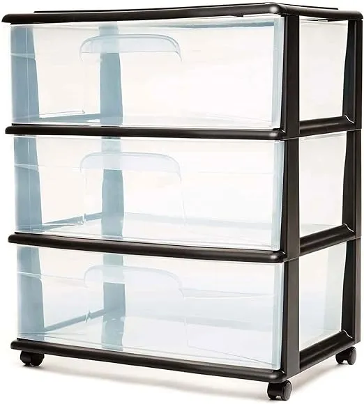 Homz 3 Drawer Wide Cart