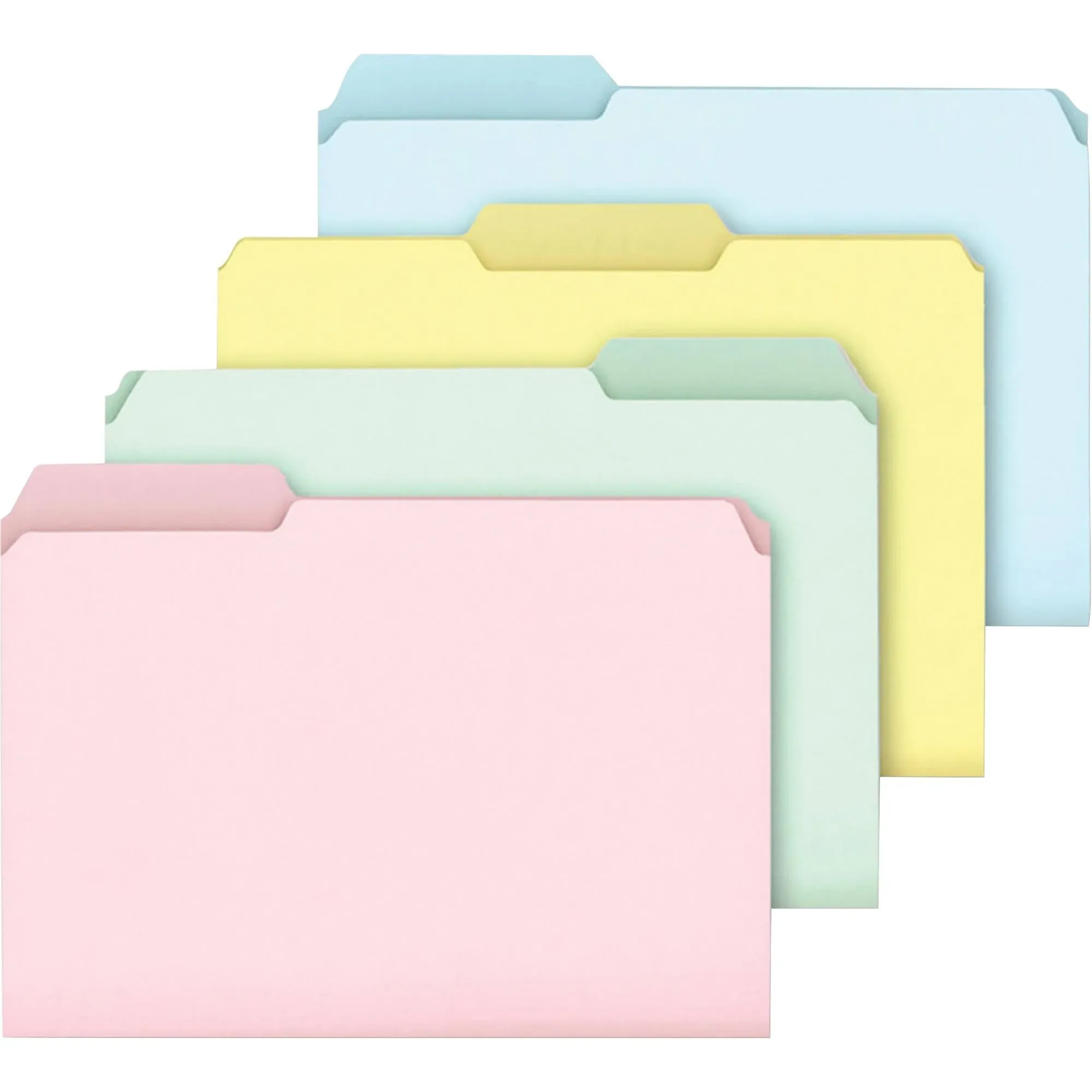 Pendaflex Pastel Color File Folders 1/3 Cut Top Tab Letter Assorted 100/Box