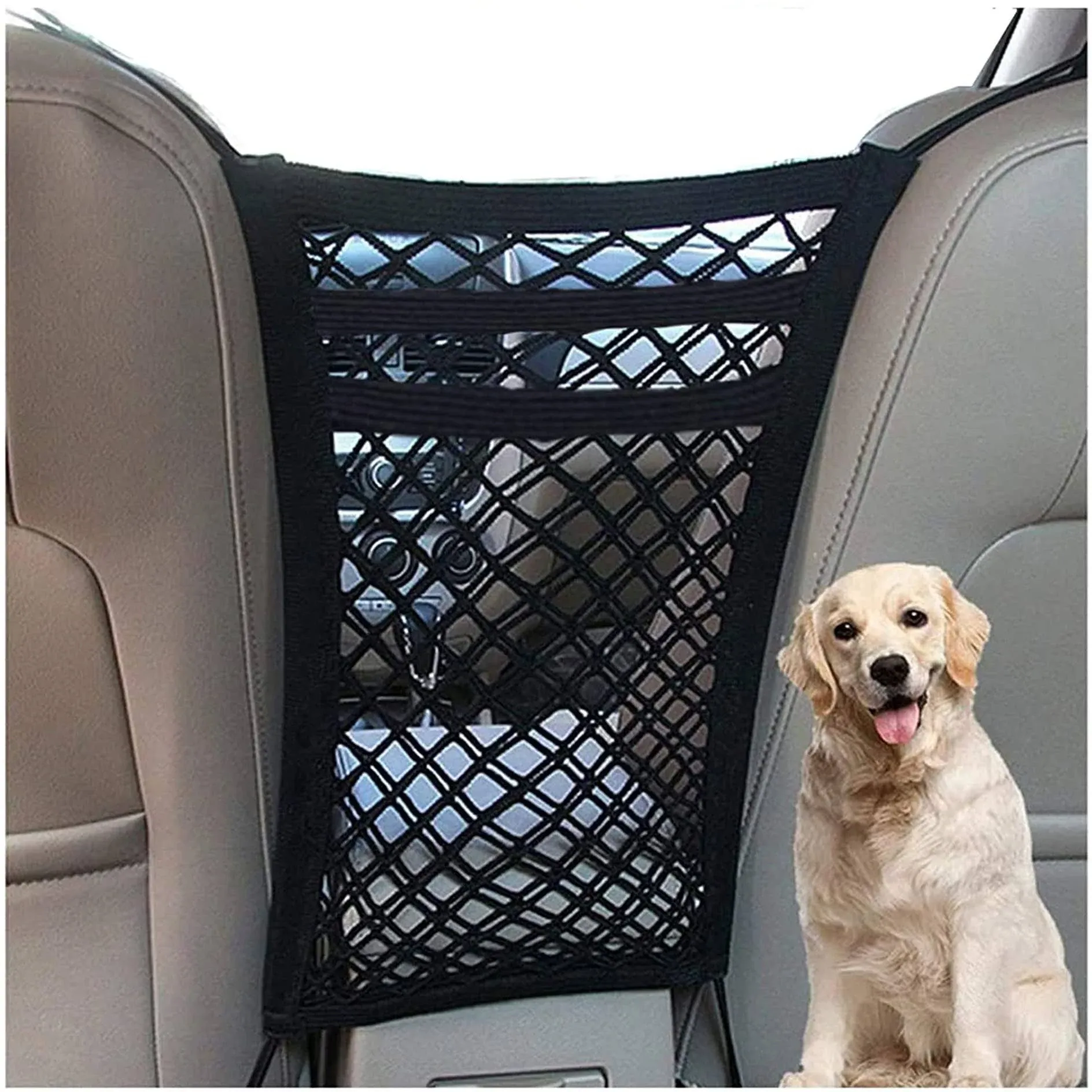 Dykeson Dog Car Net Barrier Pet Barrier with Auto Safety Mesh Organizer Baby ...