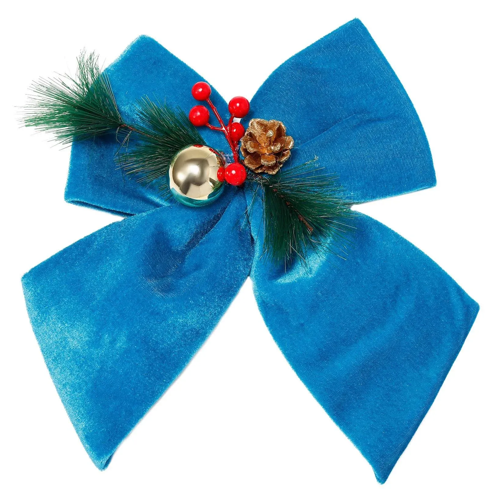 Allgala Christmas Decorative Velvet Bows for Wreath Garland Christmas Tree-2 Pack ...