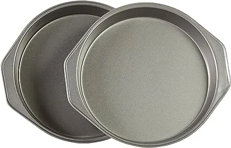 Amazon Basics Nonstick Round Baking Cake Pan, 9 Inch, Set of 2, Gray, 10.7x9.7x1.5cm