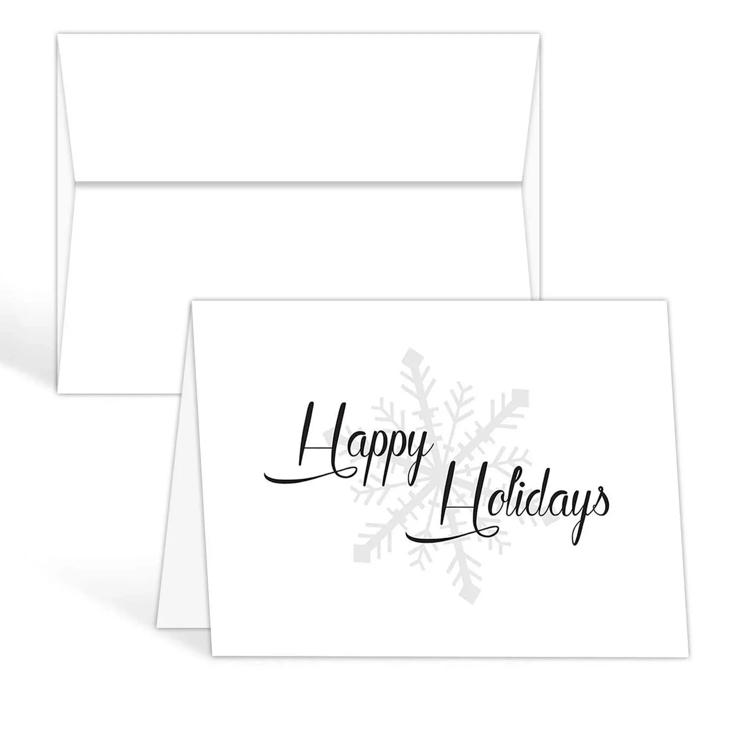 Snowflake Christmas &#034;Happy Holiday&#034; Greeting Cards &amp; Envelopes, A6 Size, 25 Qty