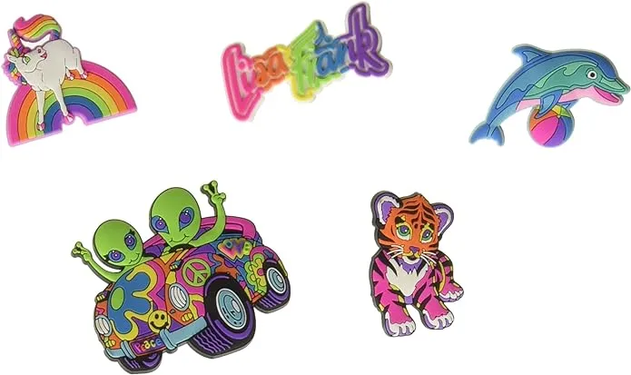 Lisa Frank Crocs Jibbitz 5 Pack Limited Shoe Charms Tiger Unicorn Dolphin  NEW!