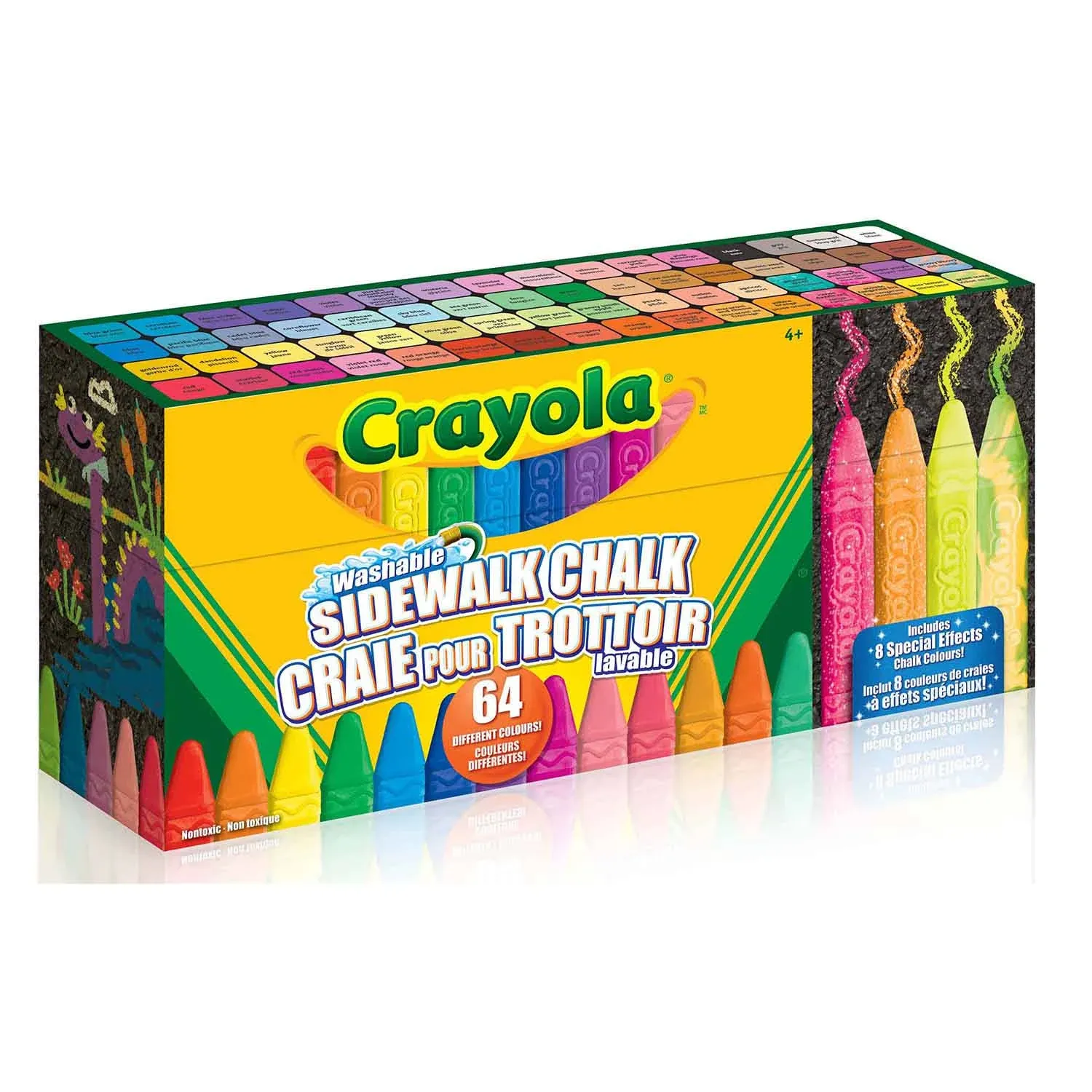 Crayola Ultimate Washable Chalk Collection (64ct), Bulk Sidewalk Chalk - NEW 