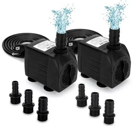 GROWNEER 2 Packs 550GPH Submersible Pump 30W Ultra Quiet Fountain Water Pump,...