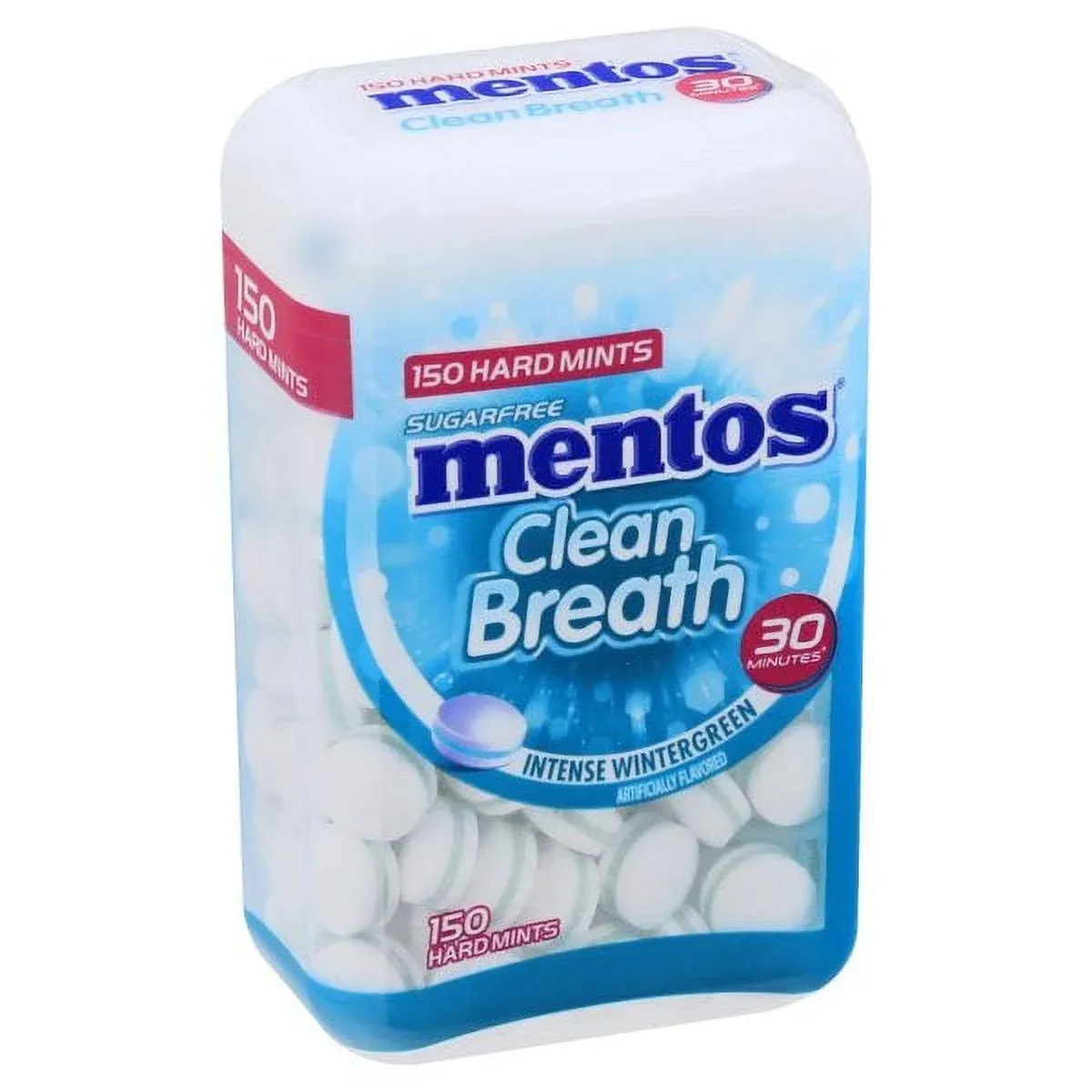 Mentos Hard Mints, Sugar Free, Clean Breath, Intense Wintergreen - 150 hard mints