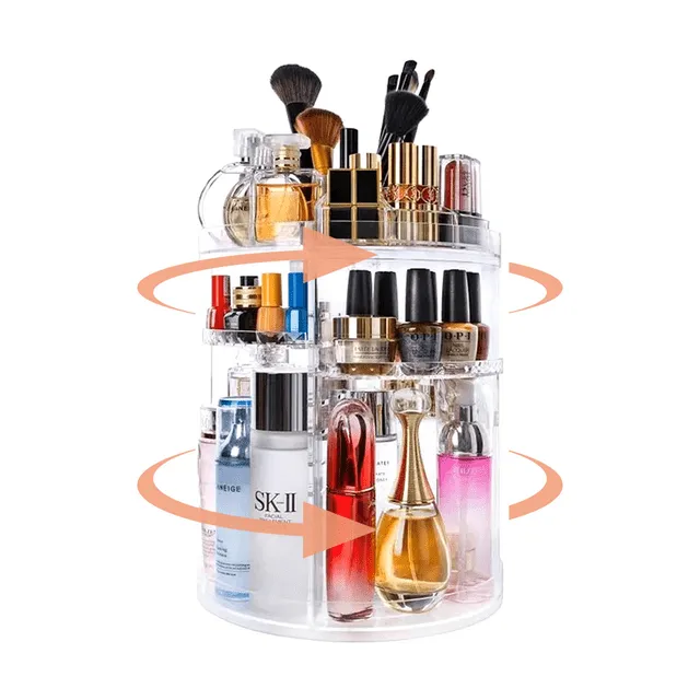 Weidace 360 Rotating Makeup Organizer for Vanity, Bathroom Countertop Organizer 