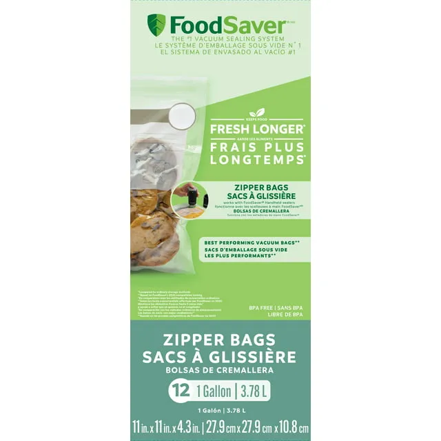 Foodsaver 1 Gallon Vacuum Zipper Bags