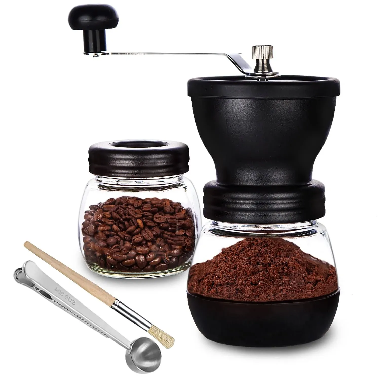 Paracity Manual Coffee Bean Grinder with Ceramic Burr, Hand Coffee Grinder Mill ...