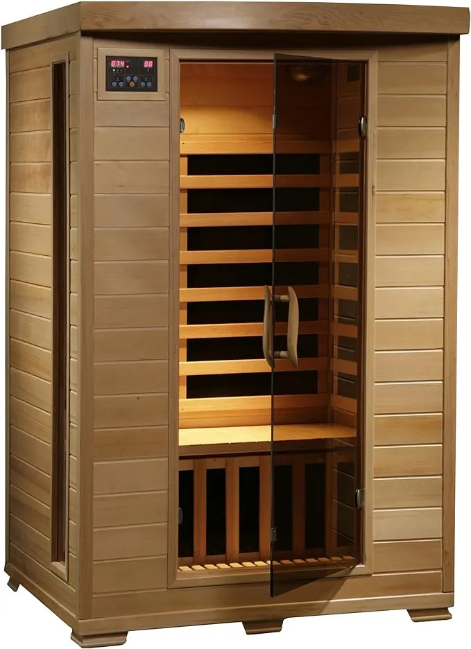 HEATWAVE Radiant Saunas 2-Person Hemlock Infrared Sauna with 6 Carbon Heaters