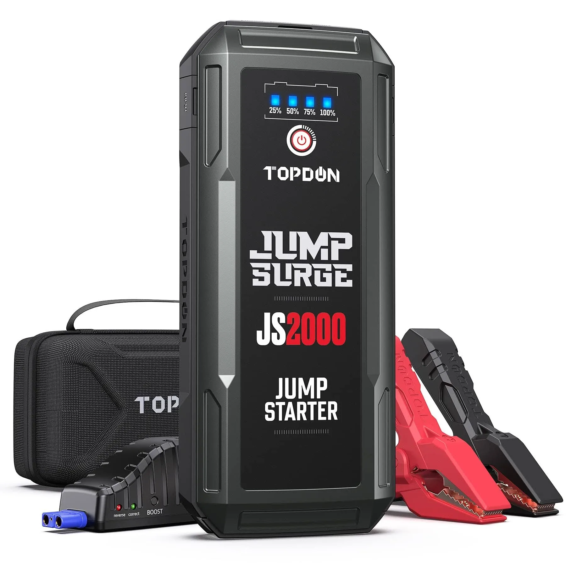 Car Battery Jump Starter, TOPDON 2000A Peak Battery Jump Starter, Up to 8L Gas