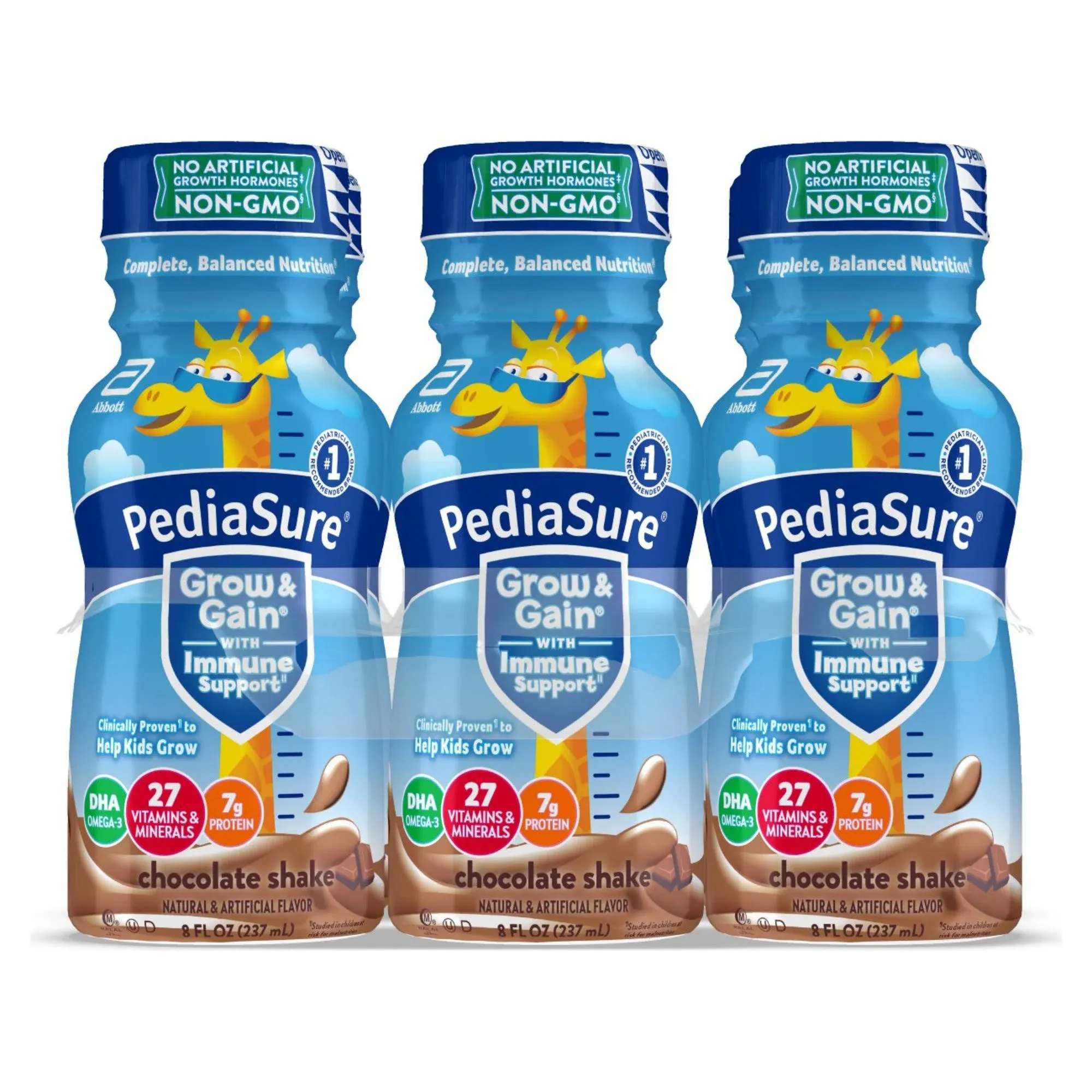 Pediasure Grow & Gain Shake, Chocolate - 6 pack, 8 fl oz bottles