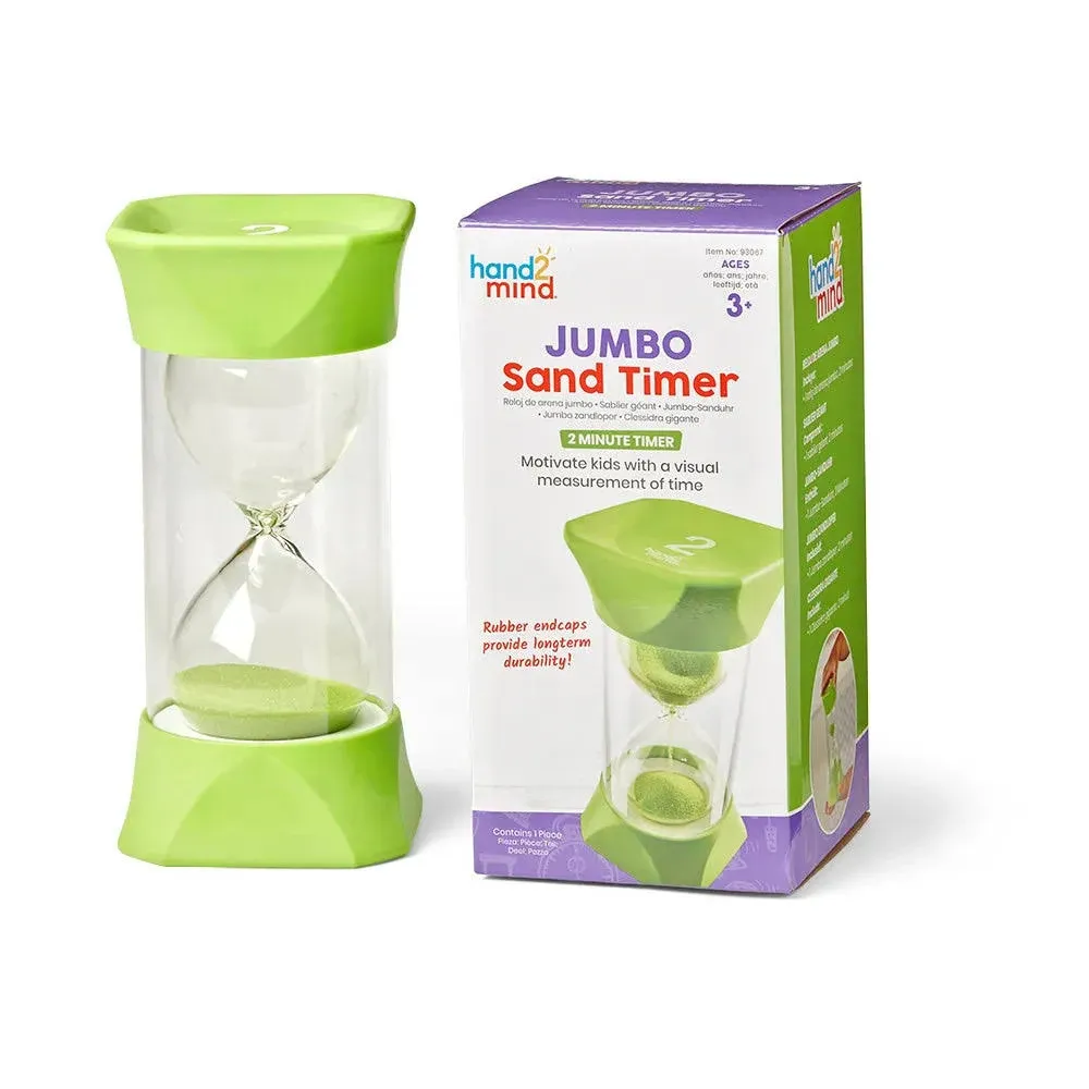 hand2mind Jumbo 2-Minute Sand Timer, Green (93067)