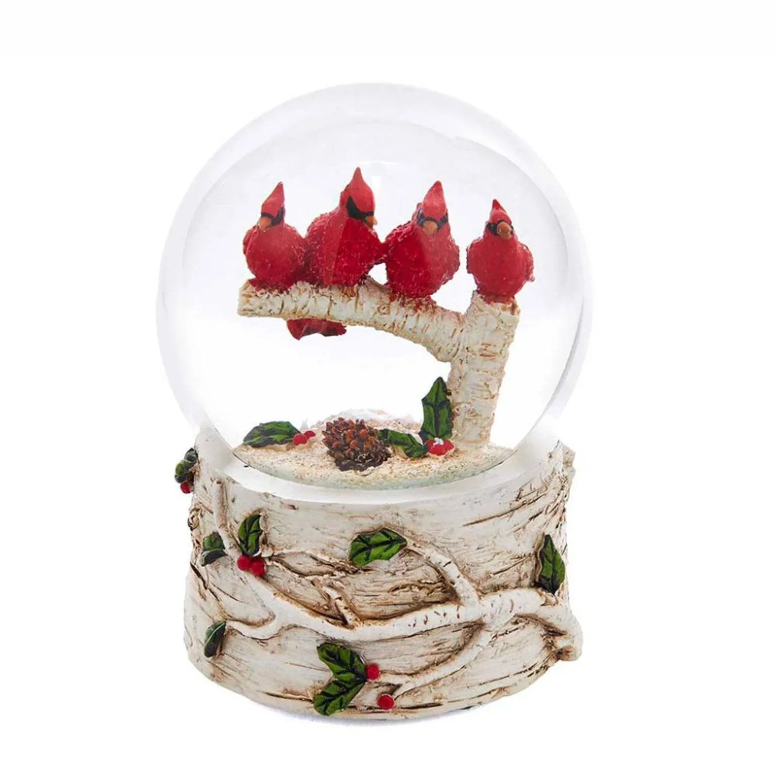 Kurt Adler 100mm Cardinals with Tree Musical Water Globe
