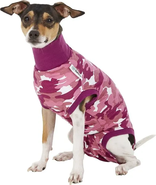 Suitical Recovery Suit for Dogs | Spay and Neutering Dog Surgery Recovery Suit for Male or Female | Soft Fabric for Skin Conditions | Small | Neck to Tail 16.9”-20.1” | Blue Camouflage