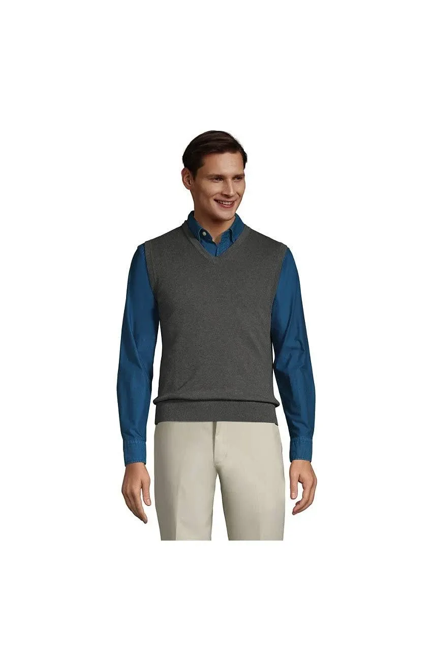 Men's Lands' End Fine-Gauge Supima Cotton Sweater Vest