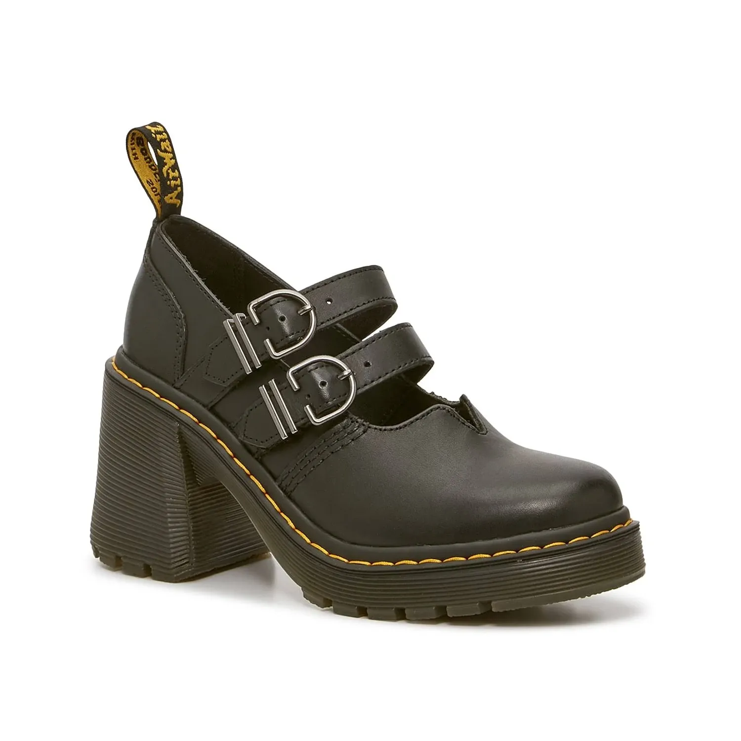 Dr. Martens Eviee Sendal Leather Women's Black Heels - US 5