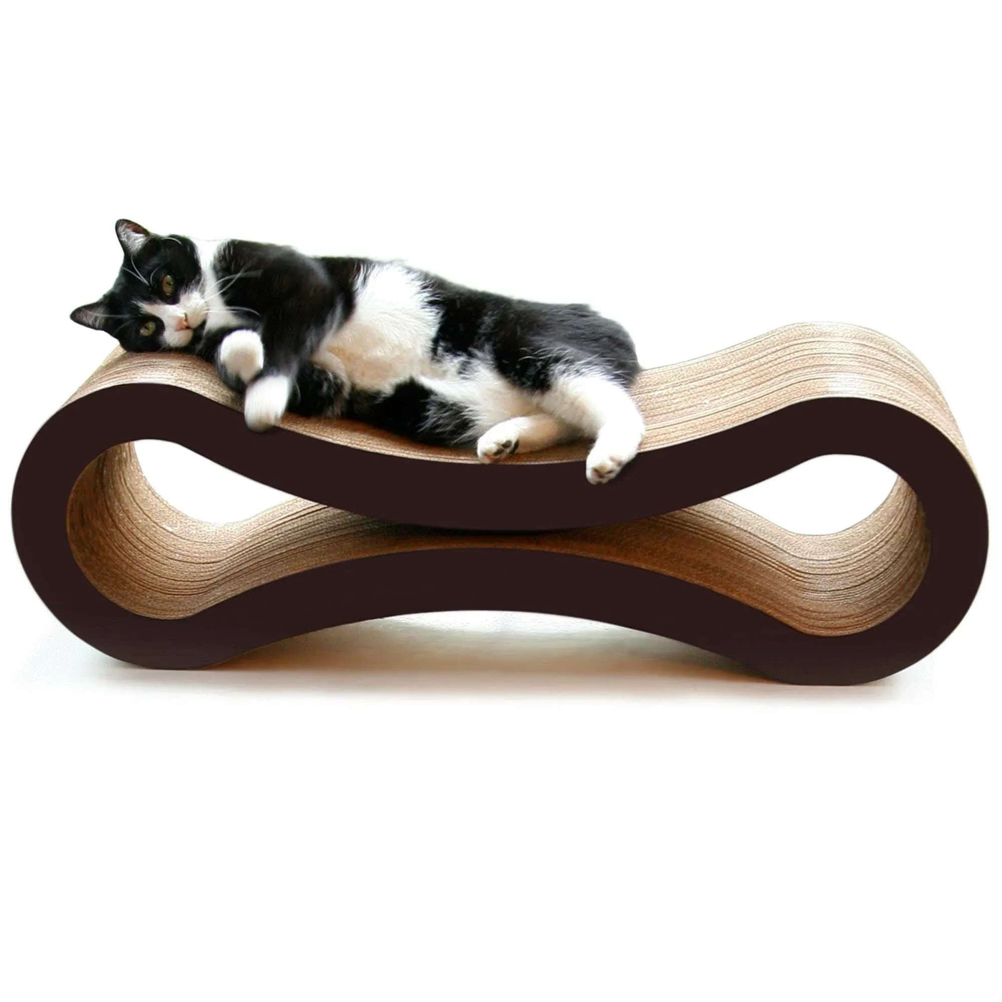 PetFusion Ultimate Cat Scratcher Lounge, Reversible Infinity Scratcher in Multiple Colors. Made from Recycled Corrugated Cardboard, Durable & Long Lasting. 1 Yr Warranty