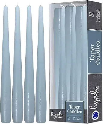 Hyoola Tall Taper Candles Ice Blue Unscented Dripless Taper Candles