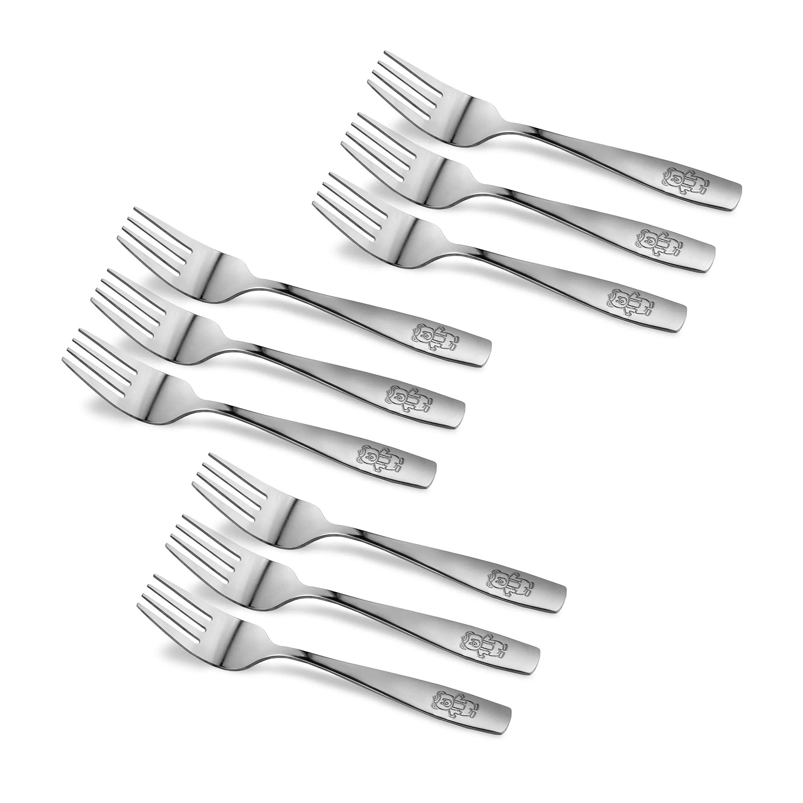 GlossyEnd 9 Piece Stainless Steel Kids Forks, Kids Cutlery, Child and Toddler ...