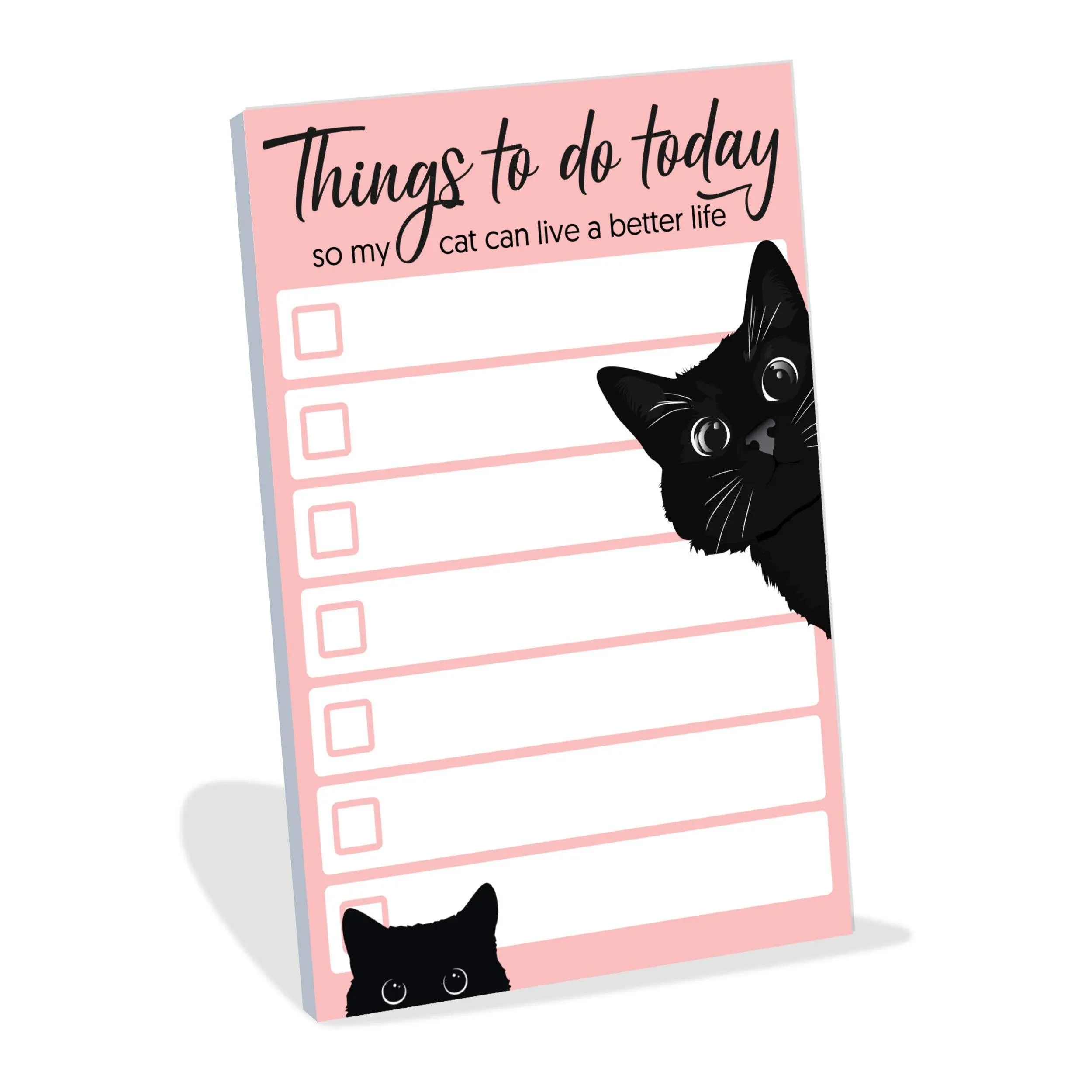 Small Black Cat Sticky to Do List Notepad | Cat Gifts for Cat lovers, 50 Pages 10 ...