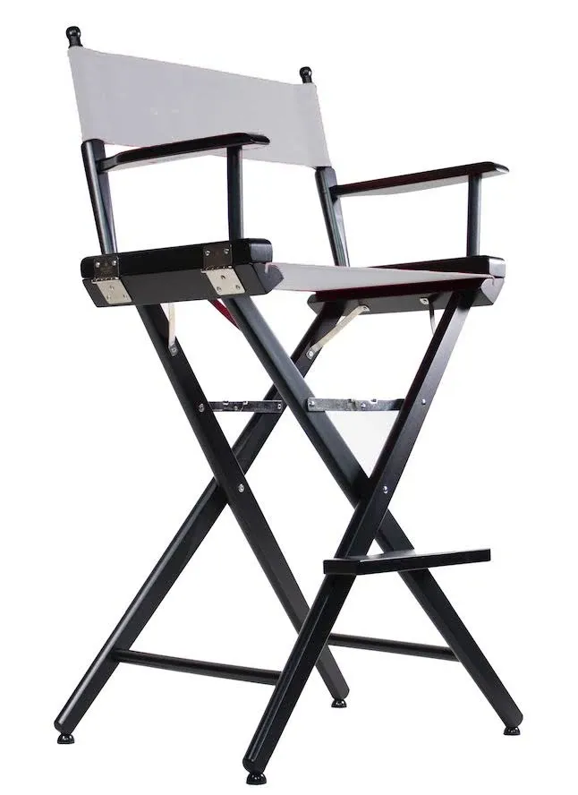 Filmcraft Pro Series 30" Tall Director Chair, Natural Wood with Black Canvas