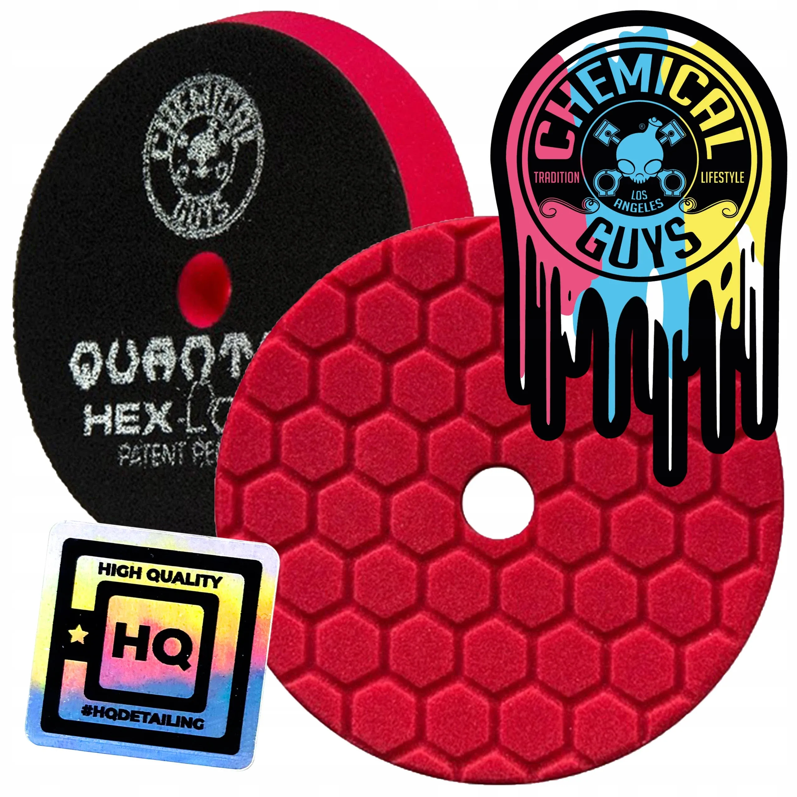 Chemical Guys BUFX117HEX6 Hex-Logic Quantum Ultra Light Finishing Pad Red 6.5"