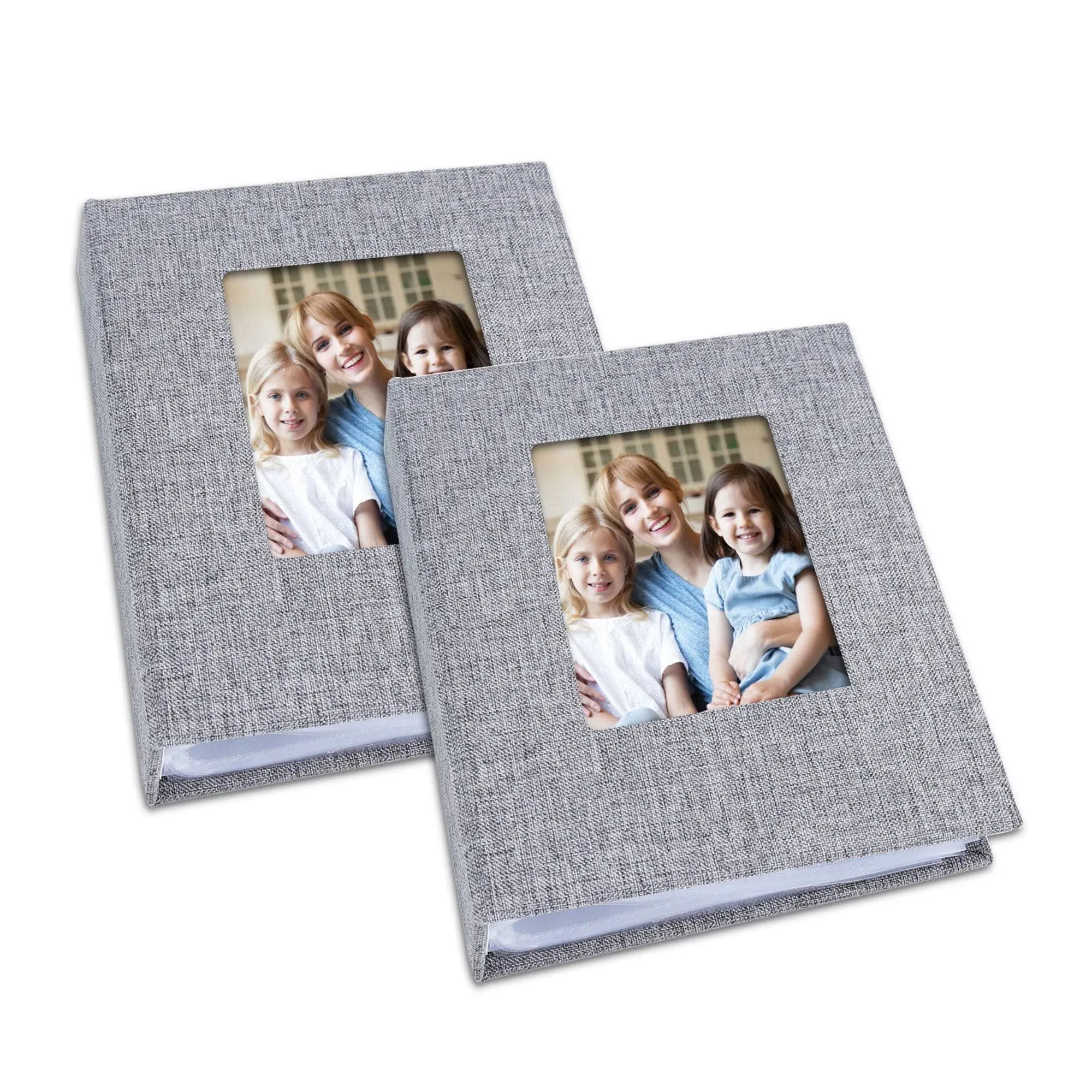 4x6 Small Photo Album - Linen Cover with Window