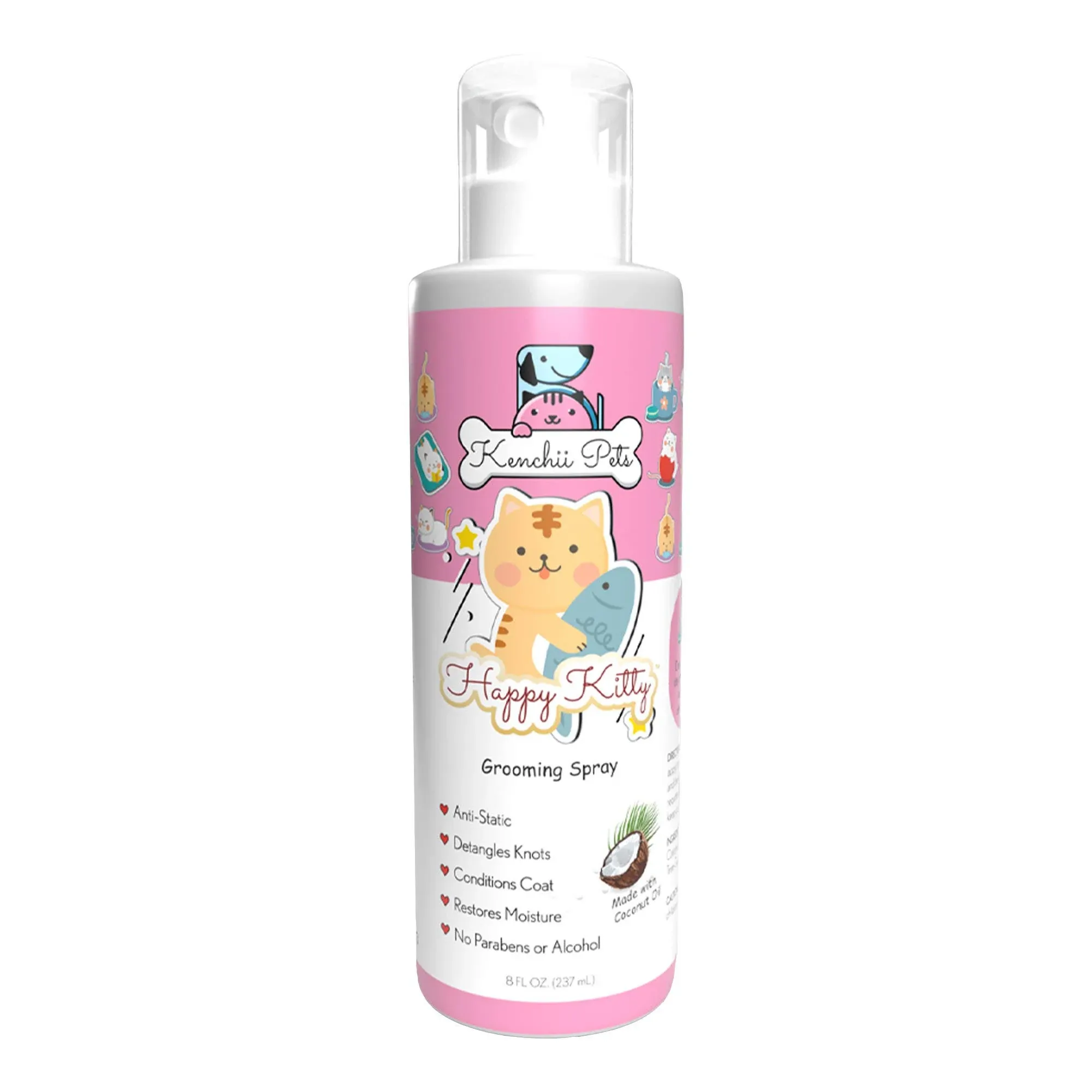 Kenchii Professional Pet Grooming Spray for Kittens and Cats | All-Natural Scented Moisturizing Cat Detangler Spray | Kitten Conditioner Coat Shine