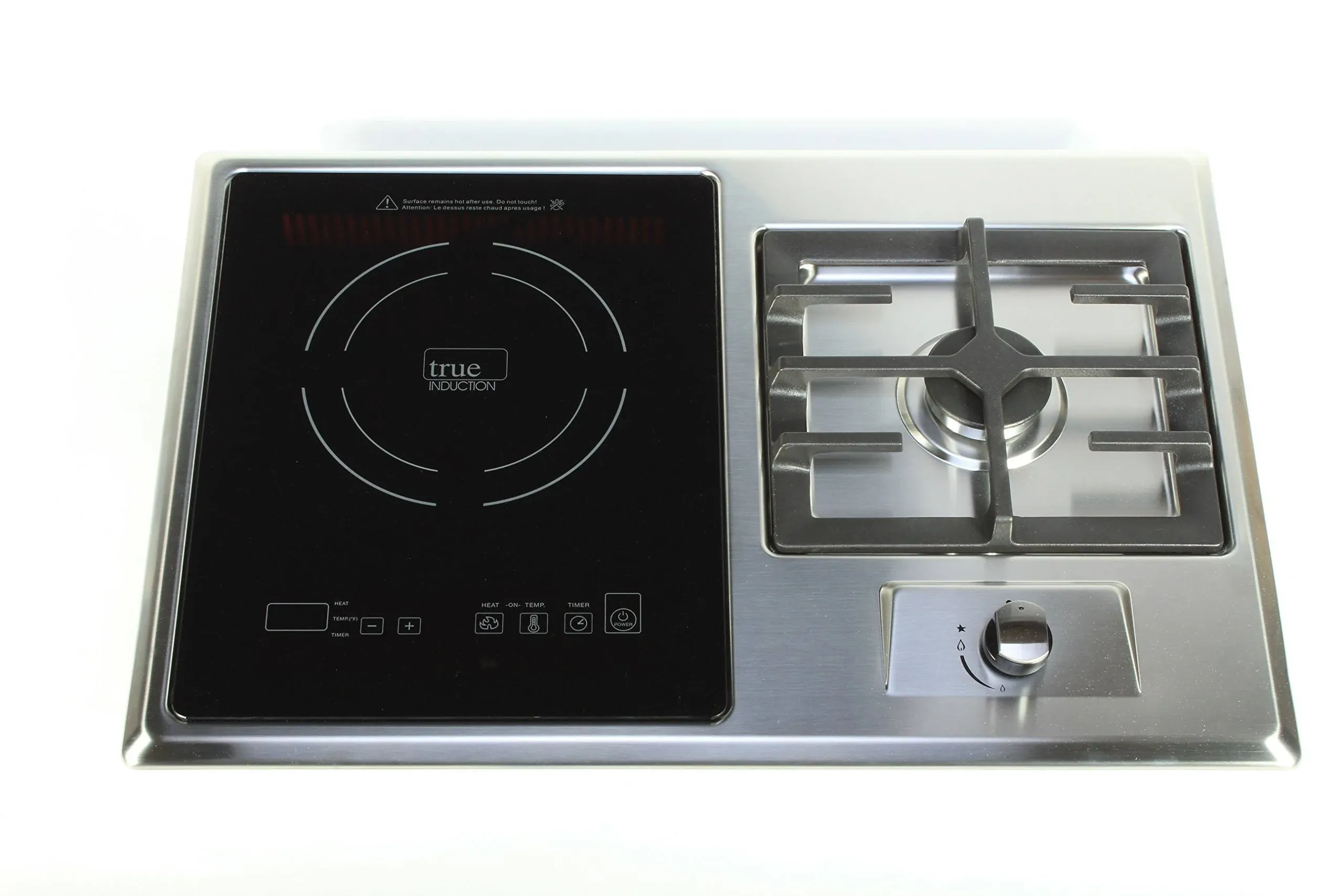 TI-1+1B | 25 in. | Single Element | Built-in | Black Induction Glass-Ceramic +1 Gas Burner | 1750W Cooktop | 858UL Cert.