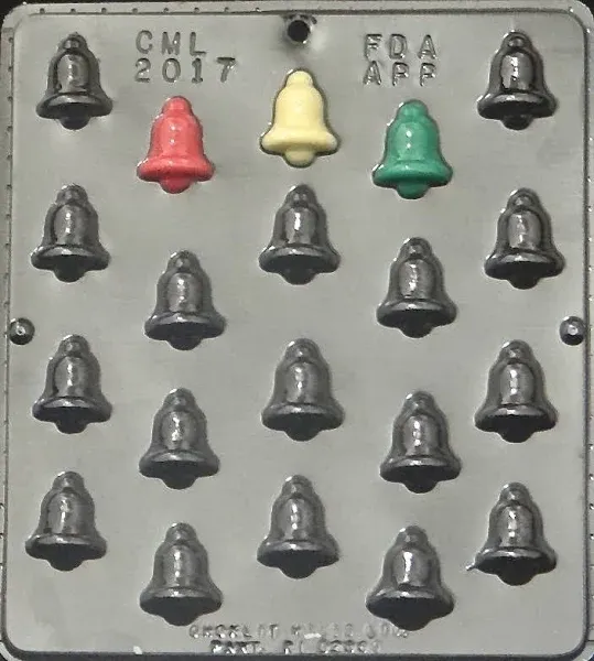 2017 Christmas Bell Bite Size Chocolate Candy Mold, White