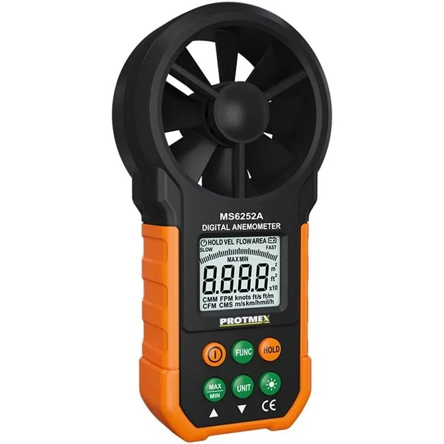 PEAKMETER MS6252A Digital Anemometer Handheld Wind Speed Meter Gauge Air Volume